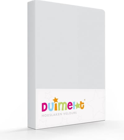Duimelot VELOURS Hoeslaken - Kinder 60x120 70x140/150 cm – Zilver