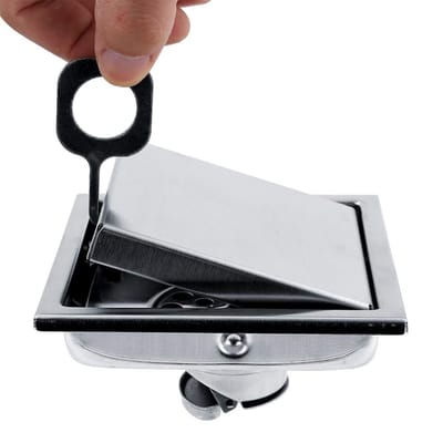 Dailygoods- Doucheafvoer Duurzaam - Roestvrij Staal - Afneembare Bovenklep - Snelle Waterafvoer - Geschikt voor Keuken/Badkamer - 4,3 x 4,3 Inch - Vloerafvoer