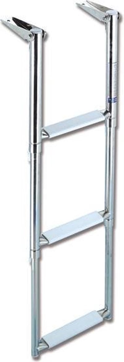 allpa RVS telescopische zwemtrap voor montage boven op zwemplateau 3-treden max. buis Ø32mm