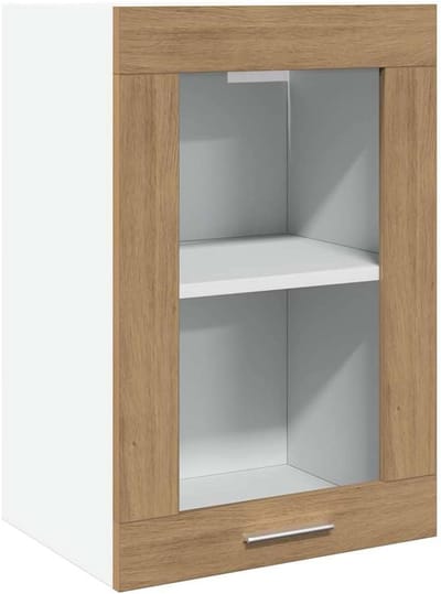 Wandkast Keuken Wastafelmeubel met Deur 40x31x60 cm Bewerk Hout Eikenkleur
