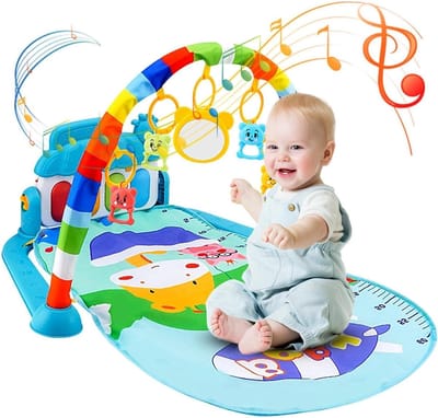 Activiteitengympiano - Speelmat Peuters - Vroege Ontwikkeling - 5-in-1 Functies - 72x40x47 cm - Giraffe
