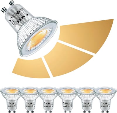 Dimbare GU10 LED-lampen Warm Wit 6W met 3 Helderheidsniveaus – Set van 6