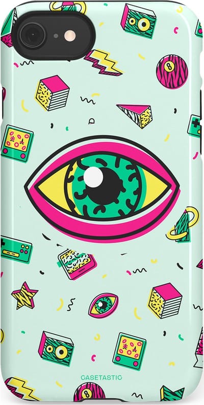Casetastic Hoesje Geschikt voor Apple iPhone 7/8/SE - Stijlvolle Beschermende Duo-layer Case - Retro 80s vibes