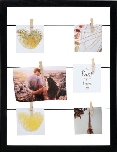 Deknudt Frames memobord S68VA2 E - zwart met touw en wasknijpers