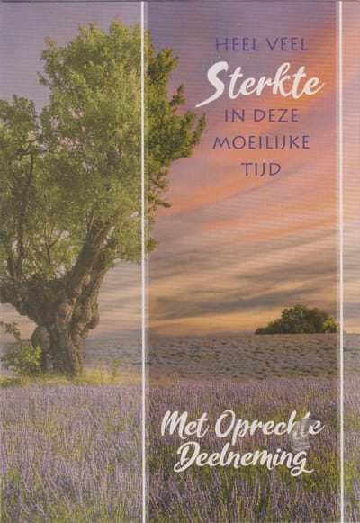 Condoleance Wenskaart - Met Oprechte Deelneming -Heel veel sterkte in deze moeilijk tijd - Gratis verzonden - D4434/30