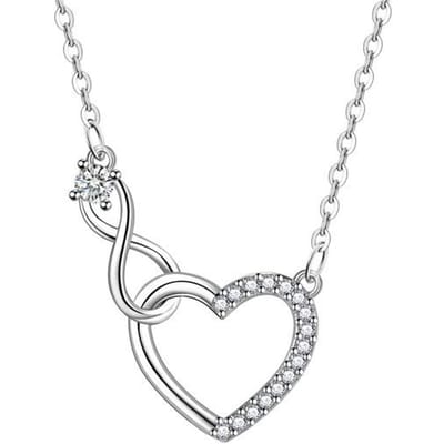 925 Sterling Zilveren Zirkoon Hart Ineengrijpende Kettingen Voor Vrouwen Luxe Kwaliteit Sieraden Cadeau Vrouwelijkeartikelen Gaabou