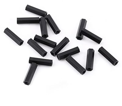 Dailygoods - 100 Stuks Zwarte Nylon M3 Vrouwelijke Afstandhouders