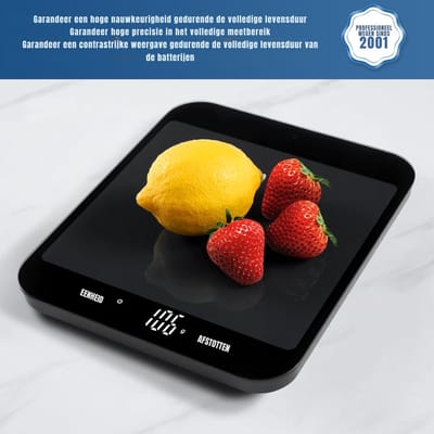 Aura® Keukenweegschaal Digitaal Met Kom - Keukenweegschaal - Keukenweegschaal Digitaal - Zwart - 22cm x 18cm x 3cm
