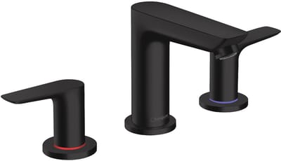 Hansgrohe Talis E 3-gats wastafelkraan met waste mat zwart