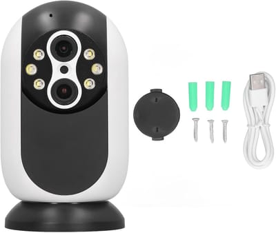 Slimme Camera - Beveiligingscamera HD - Huisbewaking Buiten - 360 Graden Rotatie - 16 x 9 x 8 cm - Wit