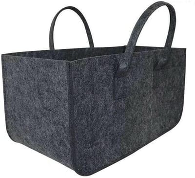 Brandhout Tas - Draagbare Opberger - Haardhout Vervoeren - Gemaakt Van Vilt - 50x25x25cm - Grijs