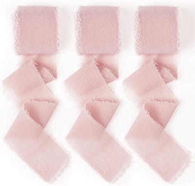 Vintage Zijde Geschenk Ribbons Set - 3 Rollen van 3cm x 15m in Roze voor Cadeaus, Decoratie en Knutselen