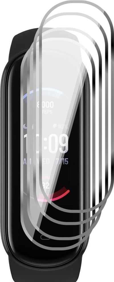 Screenprotector geschikt voor Amazfit Band 5 - 4x Full Screen Protector PET FlexGuard