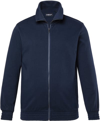 Men Plus - Heren - Sweatvest opstaande kraag rits 2 zakken - Navy blauw - Maat L