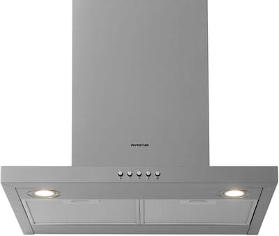 Inventum AKB6005RVS platte wandschouw afzuigkap 60 cm - Afzuigcapaciteit 630 m3/h - Geschikt voor open keuken - 3 standen - Ledspots - Luchtafvoer en recirculatie - RVS