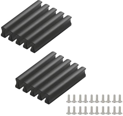 Dailygoody - Meubelhandgrepen - Aluminium - Modern Design - Zwart - 10 Stuks - Duurzaam - Geschikt voor meubels - 64 mm