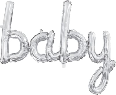 Folieballon Tekst 119cm 'Baby' Zilver