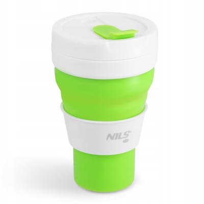 Nils Opvouwbare Siliconen Beker 600ml - Groen & Wit, BPA-vrij