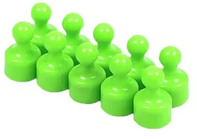 TLVX 10 stuks Sterke Pion Magneten Licht Groen 12 x 20mm / Magnetisch / Foto magneet / Koelkast magneten / Whiteboard magneten / Speel en leer magneetjes / School / Boodschappenlijst / Memo / Notitie / Sleutel / Kantoor / Schoolbord / Groene Magneten