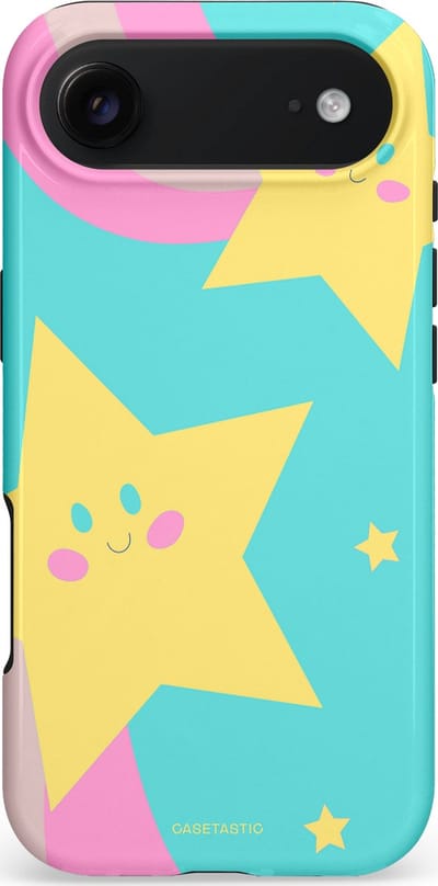 Casetastic hoesje geschikt voor Apple iPhone Air - MagSafe - Dubbellaagse bescherming - Roze Sterrenlicht - Fashion Case - Wit Turquoise Lichtroze Goud