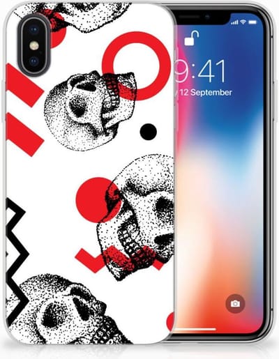 Silicone Back Case Apple iPhone X | Xs Skull Red