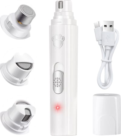 Nuvance Elektrische Nagelvijl - Hond Kat - Usb Oplaadbaar - Diamant Vijlkop - Draadloos - Wit