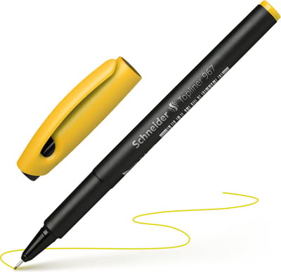 Schneider fineliner - Topliner 967 - lijnbreedte 0,4mm - geel - S-196705