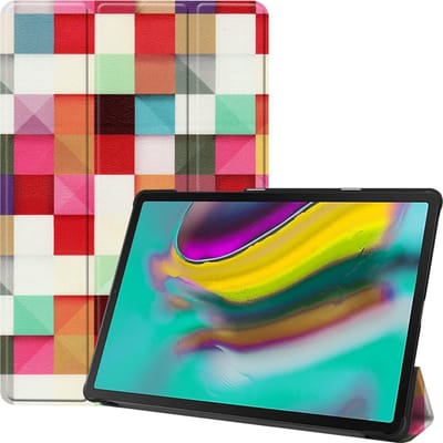 Hoesje - Geschikt voor Samsung Galaxy Tab S5e - Dun & Stevig - Hardcover Book Case - Trifold Bookcase Hoes - Hard Cover - Tablethoes - Blokken