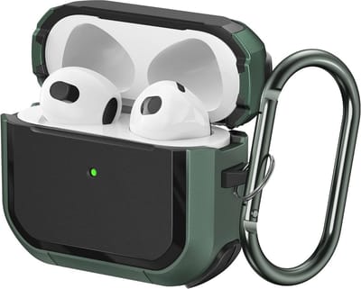 Rugged Schokbestendig Hoesje voor AirPods 3 met Sleutelhanger - Draadloos Opladen Ondersteund