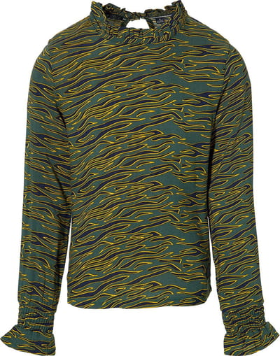 Levv girls- Kedy  Blouse -Dark Green Zebra - maat 176