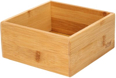 5Five Bestekbak/keuken organizer - Set van 6x stuks - 1 vaks - Tidy Smart serie - bamboe - 15 x 15 x 7 cm