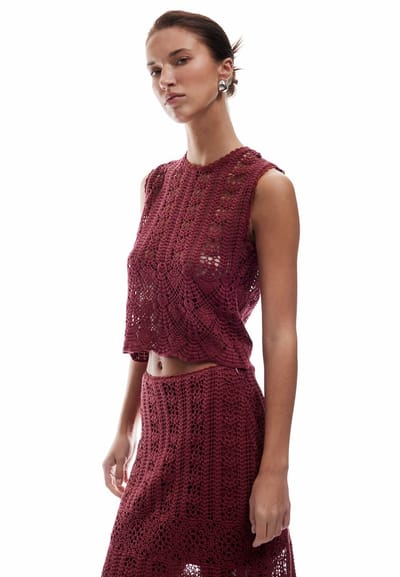 Ronde kraag Mouwloos Tanktop