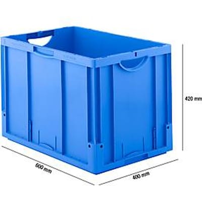 Eurobox serie LTB 6420, van PP, inhoud 82,3 l, zonder deksel, blauw