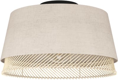 EGLO Tabley Plafondlamp - E27 - Ø 38 cm - Natuur|Bruin|Zwart - Textiel