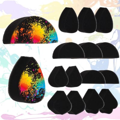 Professionele Make-up Sponsjes voor Gezichtsverf - 14 Stuks in 6 Vormen voor Halloween, Feestdagen en Kunstprojecten