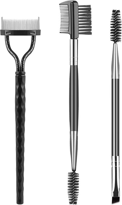 3-Delige Set Wimperborstel, Wenkbrauwborstel en Wimperscheider - Professioneel Make-up Gereedschap
