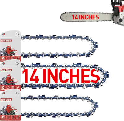 3-Pack Zaagkettingen 14 inch 3/8 inch LP 1.3mm 52 Schakels voor Kettingzaag