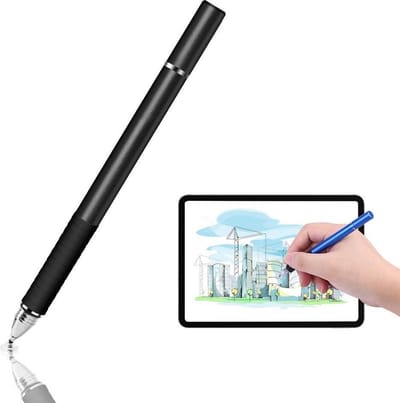 DrPhone - SX Pro V6 Stylus Pen Side Grip - Precision Disc Capacitief -  Geschikt voor o.a. voor Tablets / Telefoons - Universeel - Zwart