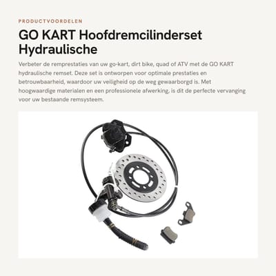 Dailygoods- Remset Hydraulische Remkit - Schijfremset - Remblok - Schijfschijfrotor - Universele Go-Kart - Voor 50-250 cc