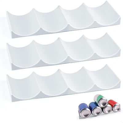 Flessenrekken Koelkast - Fleshouder Stapelbaar - Dranken Organiseren - Anti-slip Golfontwerp - Set van 3 - Grijs