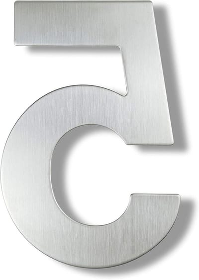 Huisnummers plaques, huisnummer 15cm huisnummer teken #0-9 buiten zilver 6 Inch.Door Numbers Plate Huisadres Signage (B)