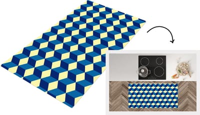 Keukenloper - Loper keuken - Cube - Kubus - Patronen - 120x60 cm - Keukenloper vinyl