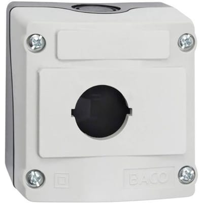 BACO LBX0100 224200 Lege behuizing 1 inbouwplaats (l x b x h) 74 x 74 x 47.9 mm Grijs, Zwart 1 stuk(s)