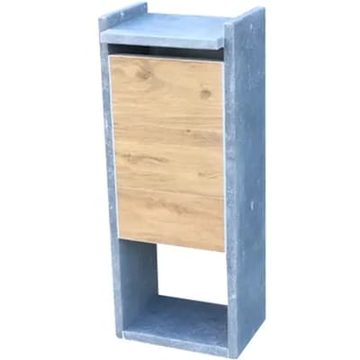 Vasp Pakketbrievenbus Everest Wood Xl - Natuursteen En Hout - Blauw - 40x100x32cm