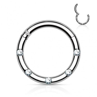 Piercing PVD 5 Flush Petite 1.2x10 - zilver - LMPiercings