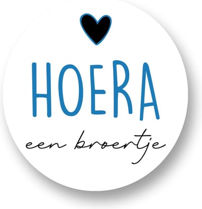 25x Hoera een broertje Sluitsticker - Sluitzegel - Blauw - 40 mm - Geboorte Sticker - Sluitzegel - Sticker Geboortekaart Jongen - Baby nieuws - Trakteren Broer Zus Basisschool Kinderdagverblijf - Glossy - Sluitzegel - Wensetiket