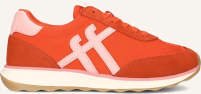 FitFlop Retro-Q FF Fabric/Suede Sneakers Dames Sneakers - Cherry Tomato/Warm Pink