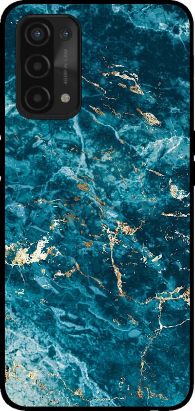 Smartphonica Telefoonhoesje voor OPPO A54 5G / A74 5G / A93 5G met marmer opdruk - TPU backcover case marble design - Blauw geschikt voor Oppo A54 5G;Oppo A74 5G;Oppo A93 5G