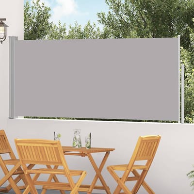 vidaXL - Windscherm - uittrekbaar - 117x314 - cm - grijs