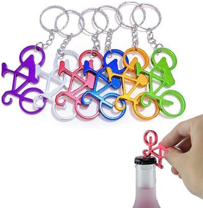 6 Stuks Flessenopener Sleutelhanger - Fiets Bieropener, Mini-Flesopener, Draagbare Sleutel Hanger